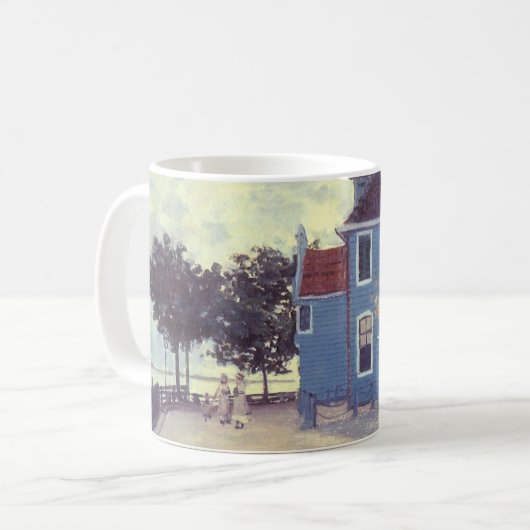 Blue House in Zaandam von Claude Monet Kaffeetasse (Vorderseite Links)