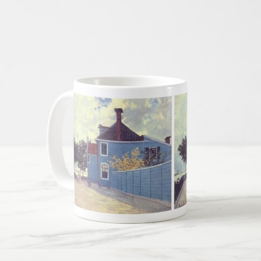 Blue House in Zaandam von Claude Monet Kaffeetasse (Vorderseite Links)