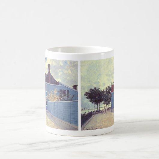 Blue House in Zaandam von Claude Monet Kaffeetasse (Mittel)