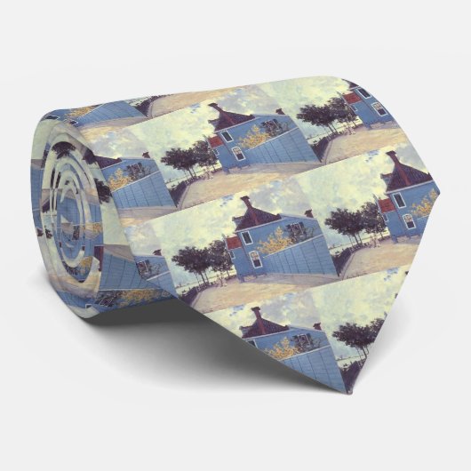 Blue House in Zaandam von Claude Monet Krawatte (Gerollt)