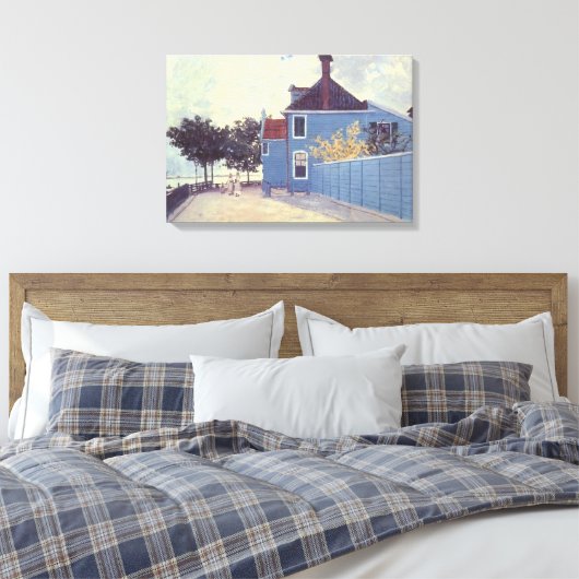Blue House in Zaandam von Claude Monet Leinwanddruck (Insitu (Schlafzimmer))