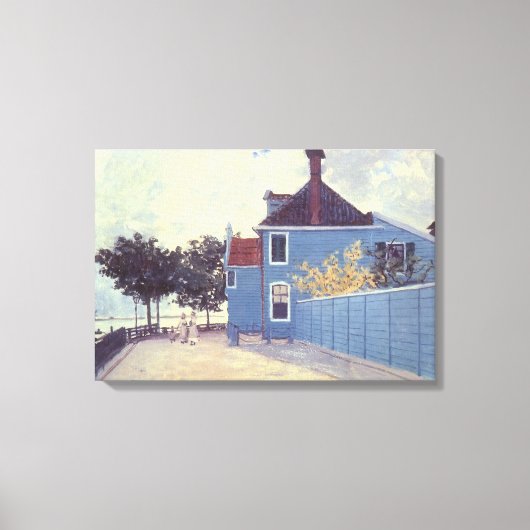 Blue House in Zaandam von Claude Monet Leinwanddruck (Vorderseite)