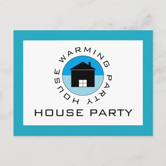 Blue House-Logo, Party Einladung für den Haushalt (Vorderseite)