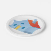 Blue House Pappteller (Schrägansicht)