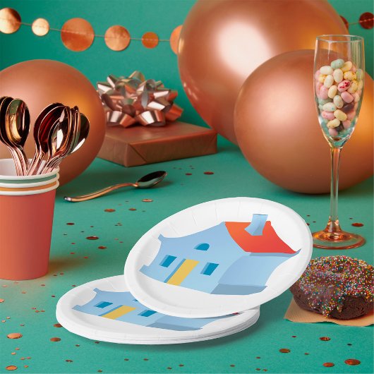 Blue House Pappteller