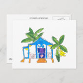 Blue House Postcard Postkarte (Vorne/Hinten)