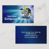 Blue House Repairman Service Business Card Visitenkarte (Vorne/Hinten)
