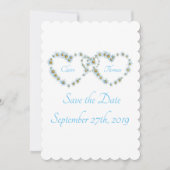 Blue Hübsch Country Heart Script Wedding Save The Date (Vorderseite)