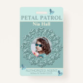 Blue Hues Petal Patrol Flower Abzeichen Ausweis (Vorderseite)