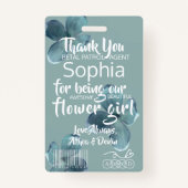 Blue Hues Petal Patrol Flower Abzeichen Ausweis (Rückseite)