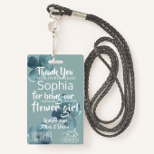 Blue Hues Petal Patrol Flower Abzeichen Ausweis (Rückseite mit Schlüsselband)