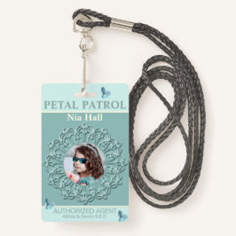 Blue Hues Petal Patrol Flower Abzeichen Ausweis