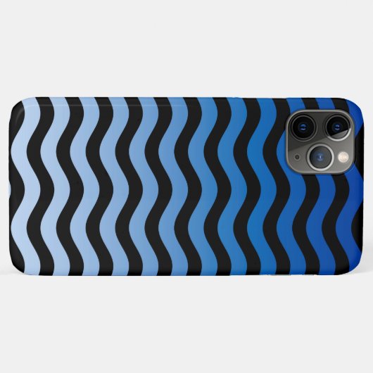 Blue Hues Wavy Stripes Case-Mate iPhone Hülle (Rückseite (Horizontal))