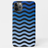 Blue Hues Wavy Stripes Case-Mate iPhone Hülle (Rückseite)
