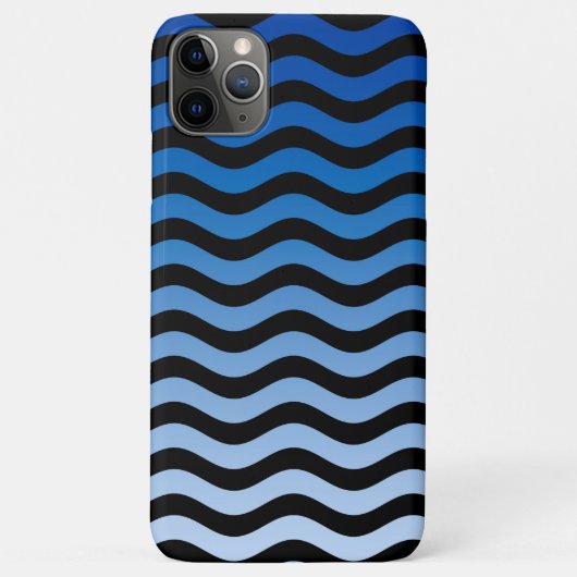 Blue Hues Wavy Stripes Case-Mate iPhone Hülle (Rückseite)