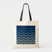 Blue Hues Wavy Stripes Tragetasche (Vorne)