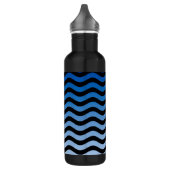 Blue Hues Wavy Stripes Trinkflasche (Links)