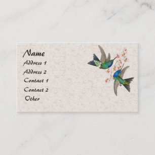 Blue Hummingbird Birnen Blume Business Card Visitenkarte