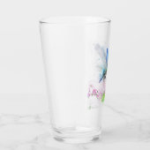 Blue Hummingbird Blume Illustration Tumbler Glas (Rechts)