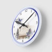 Blue Hummingbird Design Wall Clock Runde Wanduhr (Winkel)