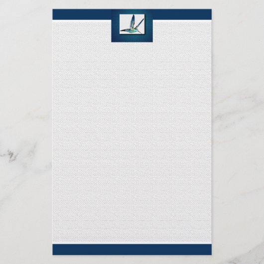 Blue Hummingbird Elegant Briefpapier (Vorderseite)