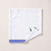 Blue Hummingbird Green Aquarell Monogram Badhandtuch Set (Waschlappen)