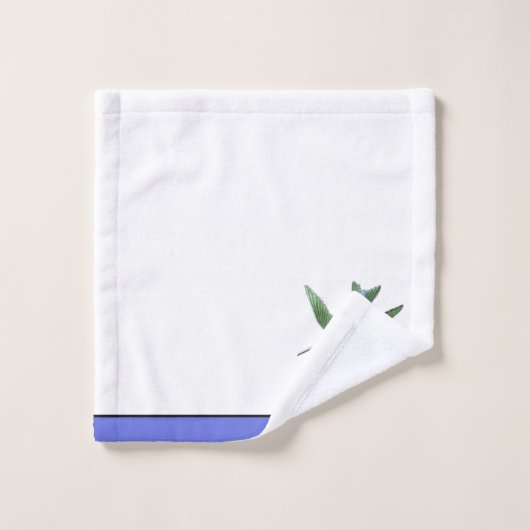 Blue Hummingbird Green Aquarell Monogram Badhandtuch Set (Waschlappen)
