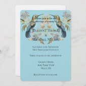 Blue Hummingbird Hydrangea Blume Hochzeit Einladung (Vorne/Hinten)