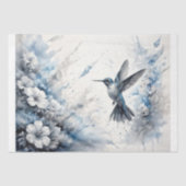 Blue Hummingbird in Flight Decoupage Seidenpapier (Vorderseite)