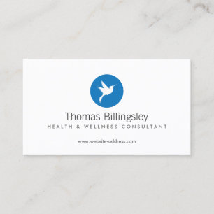 Blue Hummingbird Logo Health Care, Naturopath Visitenkarte