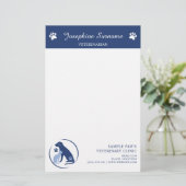 Blue Hund & Cat Logo Veterinary Clinic Logo Briefpapier (Stehend Vorderseite)