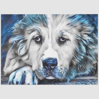 BLUE-Hund Seidenpapier