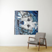 BLUE-Hund Wandteppich (Beispiel (Horizontal))