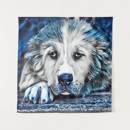 BLUE-Hund Wandteppich (Vorderseite)