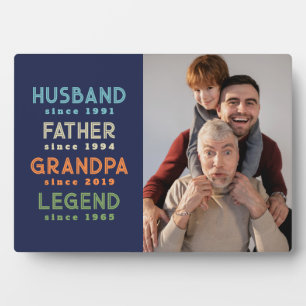 Blue Husband Pater Grandpa Legend Foto Fotoplatte