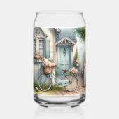 Blue Hütte Bike mit Spring Blume Basket Dosenglas (Rückseite)