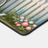 Blue Hütte Bike mit Spring Blume Basket Schreibtischunterlage (Ecke)