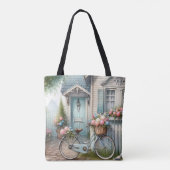 Blue Hütte Bike mit Spring Blume Basket Tasche (Rückseite)