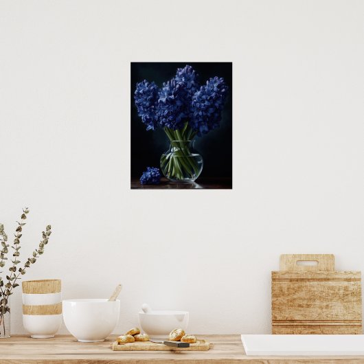 Blue Hyacinth Blume Art Print Poster (Küche)