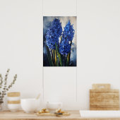 Blue Hyacinth Blume Art Print Poster (Küche)