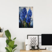Blue Hyacinth Blume Art Print Poster (Heimbüro)
