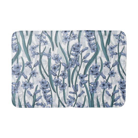 Blue Hyacinth Blume auf weiß Badematte (Vorderseite)