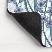 Blue Hyacinth Blume auf weiß Mousepad (Ecke)