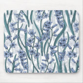 Blue Hyacinth Blume auf weiß Mousepad (Vorne)