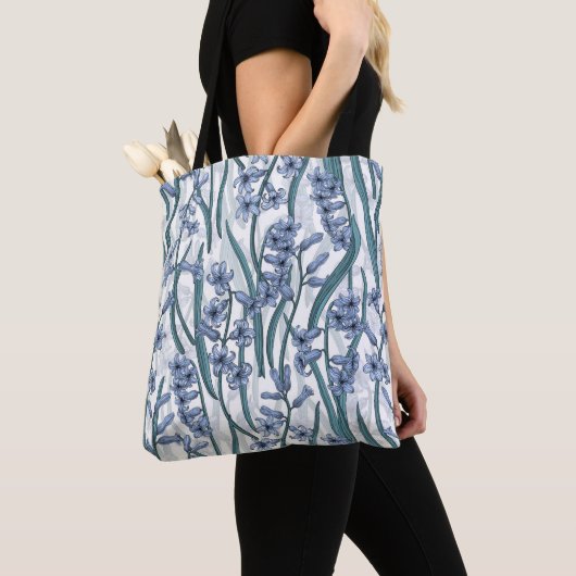 Blue Hyacinth Blume auf weiß Tasche (Von Nahem)
