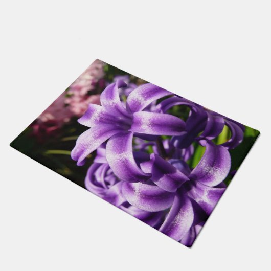 Blue Hyacinth I Spring Floral Fußmatte (Schrägansicht)
