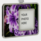 Blue Hyacinth I Spring Floral Rahmen-Ornament Silber (Rechts)