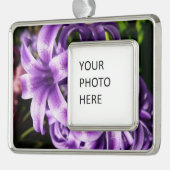 Blue Hyacinth I Spring Floral Rahmen-Ornament Silber (Links)