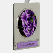 Blue Hyacinth II Spring Floral Banner-Ornament Silber (Rechts)