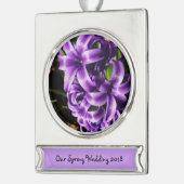 Blue Hyacinth II Spring Floral Banner-Ornament Silber (Links)